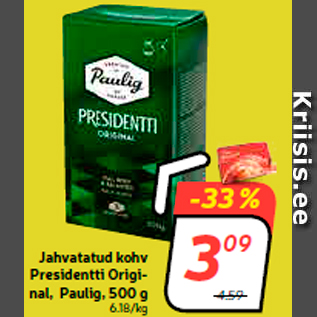 Allahindlus - Jahvatatud kohv Presidentti Original, Paulig, 500 g