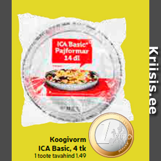 Allahindlus - Koogivorm ICA Basic, 4 tk