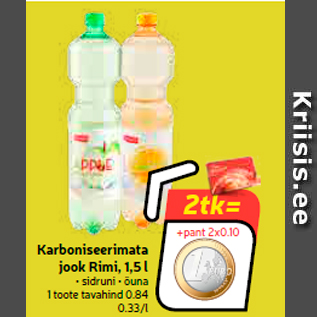 Allahindlus - Karboniseerimata jook Rimi, 1,5 l