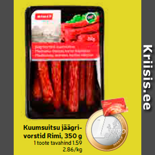 Allahindlus - Kuumsuitsu jäägrivorstid Rimi, 350 g