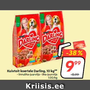 Allahindlus - Kuivtoit koertele Darling, 10 kg**