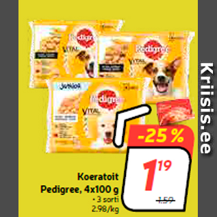 Allahindlus - Koeratoit Pedigree, 4x100 g