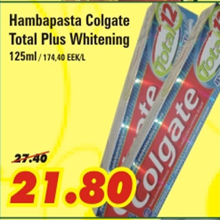 Allahindlus - Hambapasta Colgate total Plus Whitening