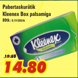 Allahindlus - Pabertaskurätik Kleenex Box palsamiga