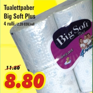 Allahindlus - Tualettpaber Big Soft Plus