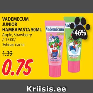 Allahindlus - VADEMECUM JUNIOR HAMBAPASTA 50ML