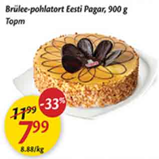 Allahindlus - Brülee-pohlatort Eesti Pagar