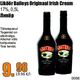 Allahindlus - Liköör Baileys Originaal Irish Cream