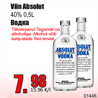 Allahindlus - Viin Absolut