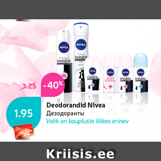 Allahindlus - Deodorandid Nivea