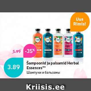 Allahindlus - Šampoonid ja palsamid Herbal Essences**