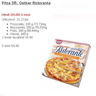 Allahindlus - Pitsa DR. Oetker Ristorante