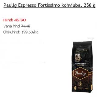 Allahindlus - Paulig Espresso Fortissimo kohviuba