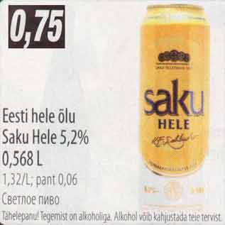 Allahindlus - Eesti hele õlu Saku Hele