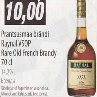 Allahindlus - Prantsusmaa brändi Rayal VSOP Rare Old French Brandy