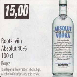 Allahindlus - Rootsi viin Absolut