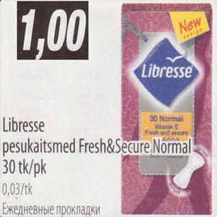 Allahindlus - Libresse pesukaitsmed Fresh&Secure Normal