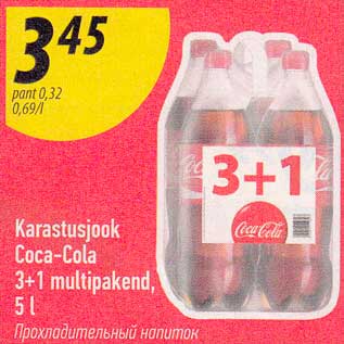 Allahindlus - Karastusjook Coca-Cola 3+1 multipakend, 5 l