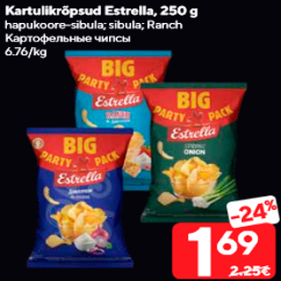 Allahindlus - Kartulikrõpsud Estrella, 250 g