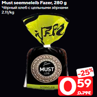 Allahindlus - Must seemneleib Fazer, 280 g