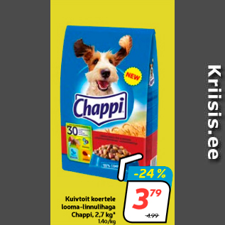 Allahindlus - Kuivtoit koertele looma-linnulihaga Chappi, 2,7 kg*