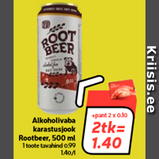 Allahindlus - Alkoholivaba karastusjook Rootbeer, 500 m