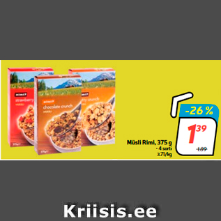 Allahindlus - Müsli Rimi, 375 g