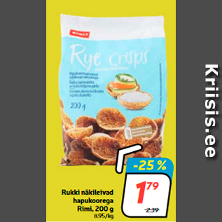 Allahindlus - Rukki näkileivad hapukoorega Rimi, 200 g