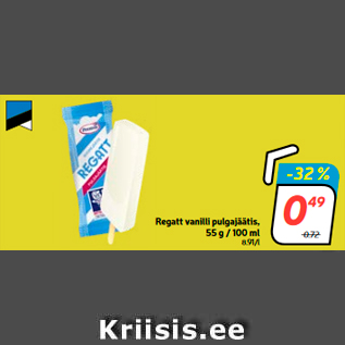 Allahindlus - Regatt vanilli pulgajäätis, 55 g / 100 ml