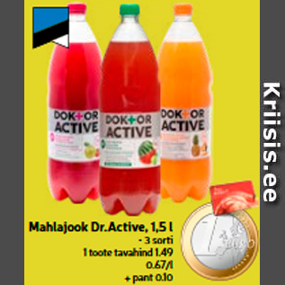 Скидка - Сокосодержащий напиток Dr.Active, 1,5 л