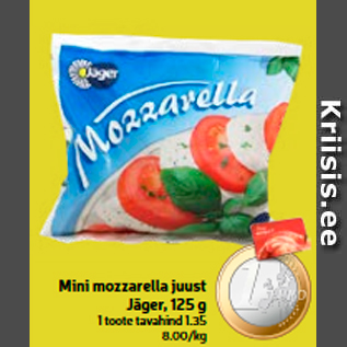 Allahindlus - Mini mozzarella juust Jäger, 125 g