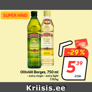 Allahindlus - Oliiviõli Borges, 750 ml