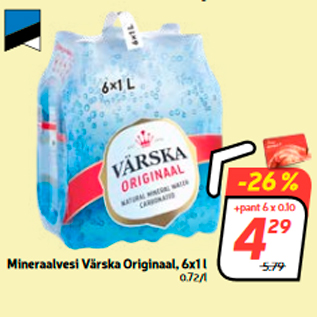 Скидка - Минеральная вода Värska Original, 6x1 л