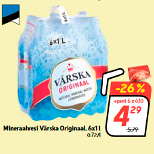 Allahindlus - Mineraalvesi Värska Originaal, 6x1 l