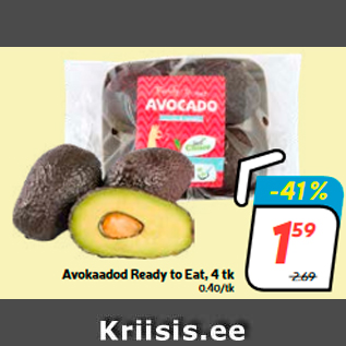 Allahindlus - Avokaadod Ready to Eat, 4 tk