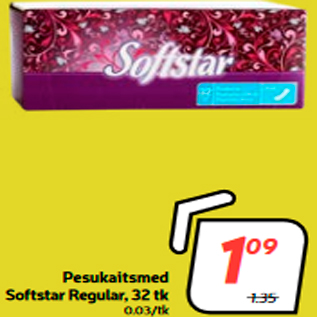 Allahindlus - Pesukaitsmed Softstar Regular, 32 tk