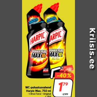 Allahindlus - WC-puhastusvahend Harpic Max, 750 ml