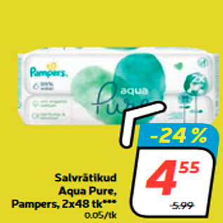 Скидка - Салфетки Aqua Pure, Pampers, 2х48 шт. ***