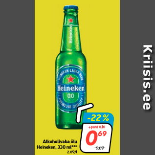 Allahindlus - Alkoholivaba õlu Heineken, 330 ml***