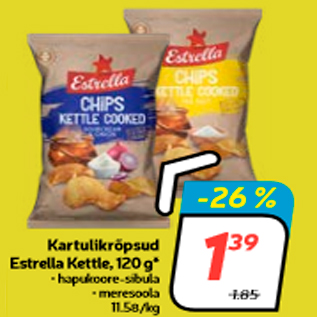 Allahindlus - Kartulikrõpsud Estrella Kettle, 120 g*