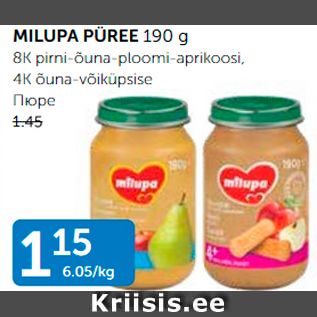 Allahindlus - MILUPA PÜREE 190 G