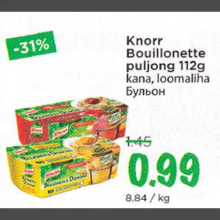 Allahindlus - Knorr Bouillonette puljong 112g kana, loomaliha