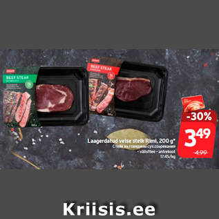 Allahindlus - Laagerdatud veise steik Rimi, 200 g*