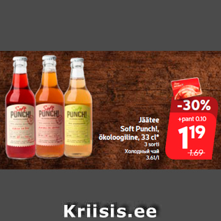 Allahindlus - Jäätee Soft Punch!, ökoloogiline, 33 cl*