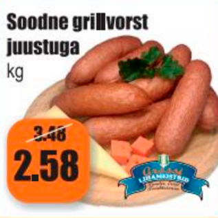 Allahindlus - Soodne Grillvorst juustuga kg