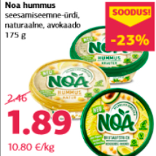 Allahindlus - Noa hummus seesamiseemne-