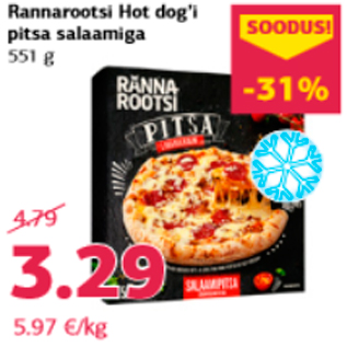 Allahindlus - Rannarootsi Hot dog’i pitsa salaamiga 551 g