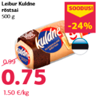 Allahindlus - Leibur Kuldne röstsai 500 g