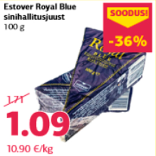 Allahindlus - Estover Royal Blue sinihallitusjuust 100 g