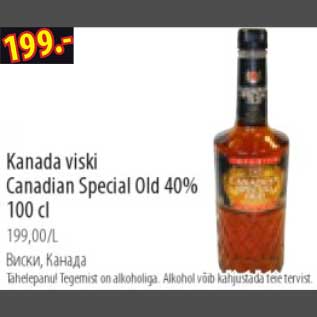 Allahindlus - Kanada viski Canadian Special Old
